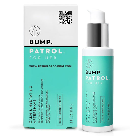 for Her - Calm & Hydrating Aftershave for Women - Razor Bumps, Razor Burn, and Ingrown Hair Treatment for Bikini Area, Underarms, and Legs - Rose & Lavender Scent - (2 Fl Oz)